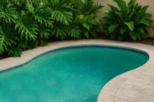 vegetação no entorno da piscina